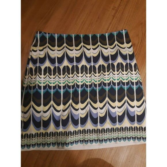 Talbots Dresses & Skirts - 3 for $30 Talbots Pencil Skirt Patterned White Blue Yellow Womens Size 8 Dressy